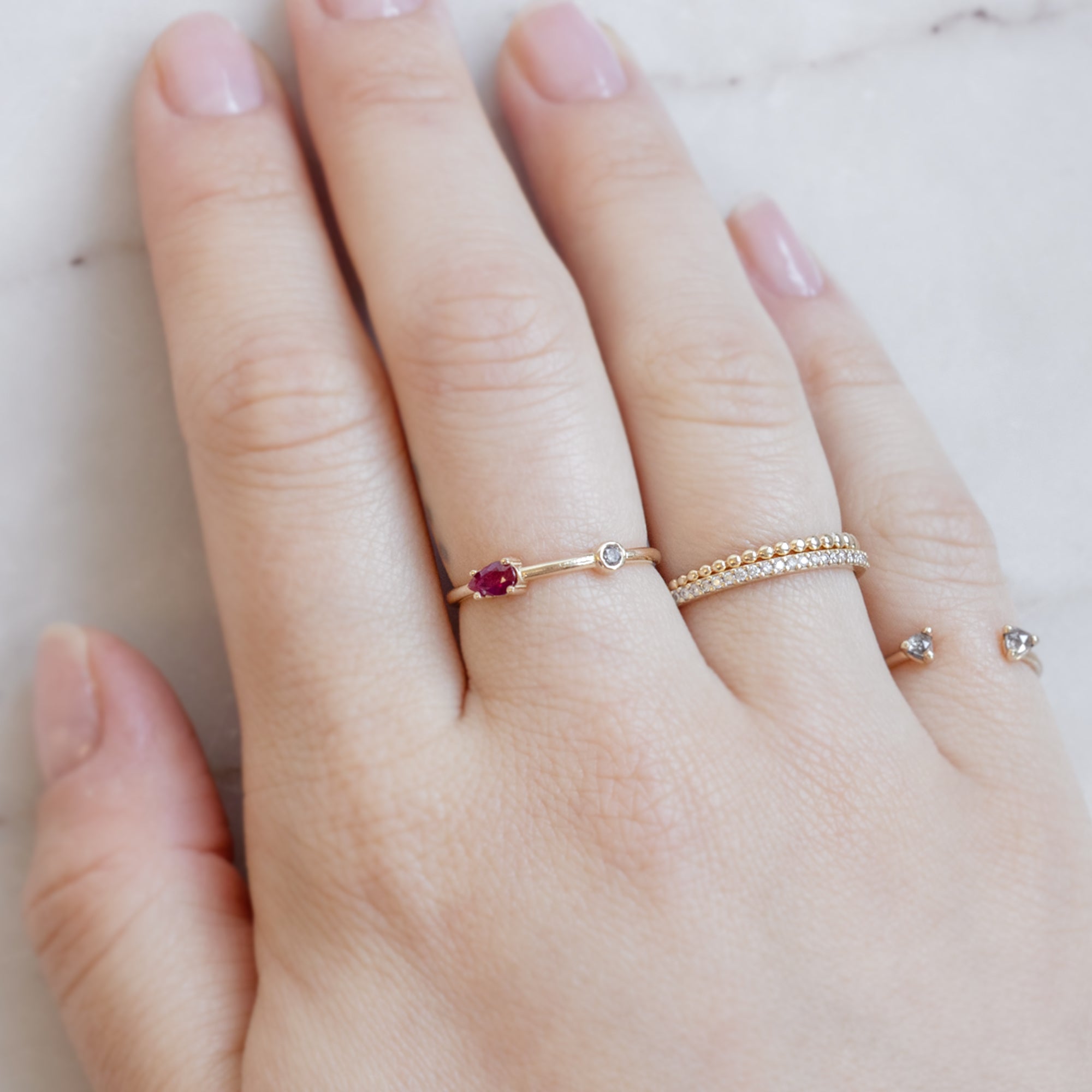 The Ruby + Diamond Horizon Ring | Yellow Gold