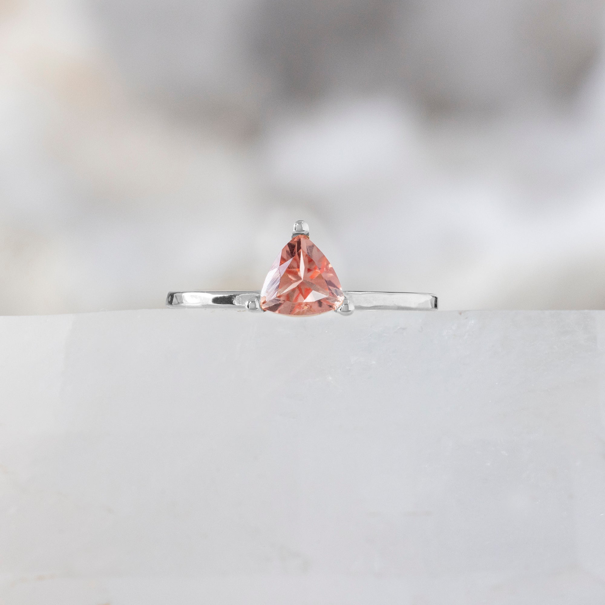The Sunstone Trillion Stacking Ring | Yellow, Rose or White Gold