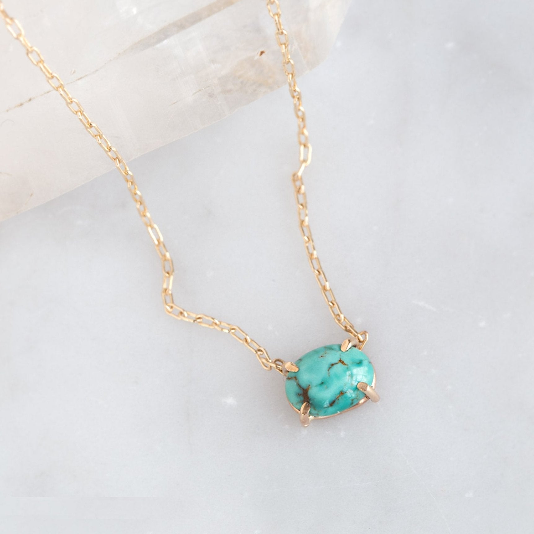 The Turquoise Necklace | Yellow, Rose or Sterling Silver