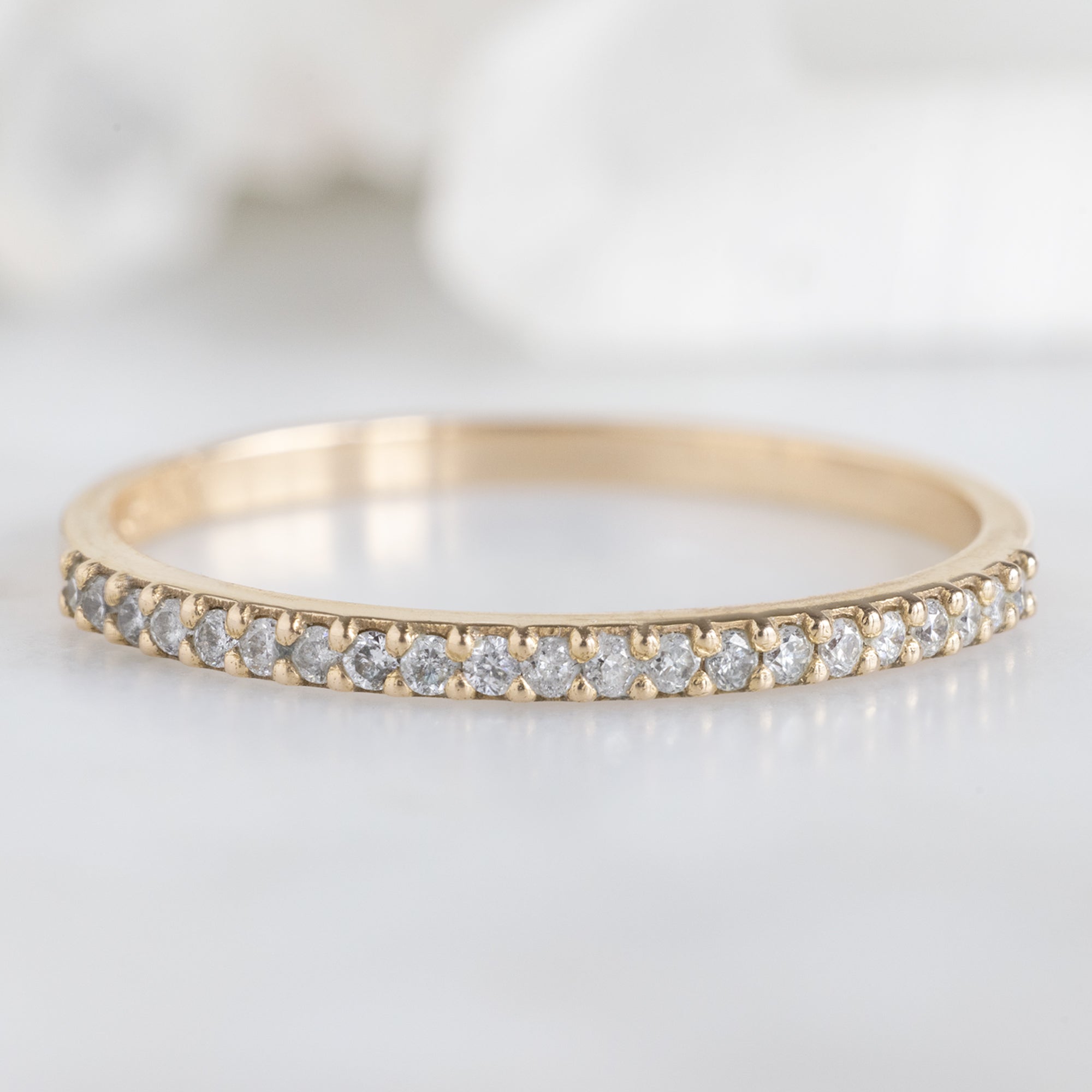 The Salt and Pepper Diamond Pavé Wedding Band | Yellow, Rose or White Gold