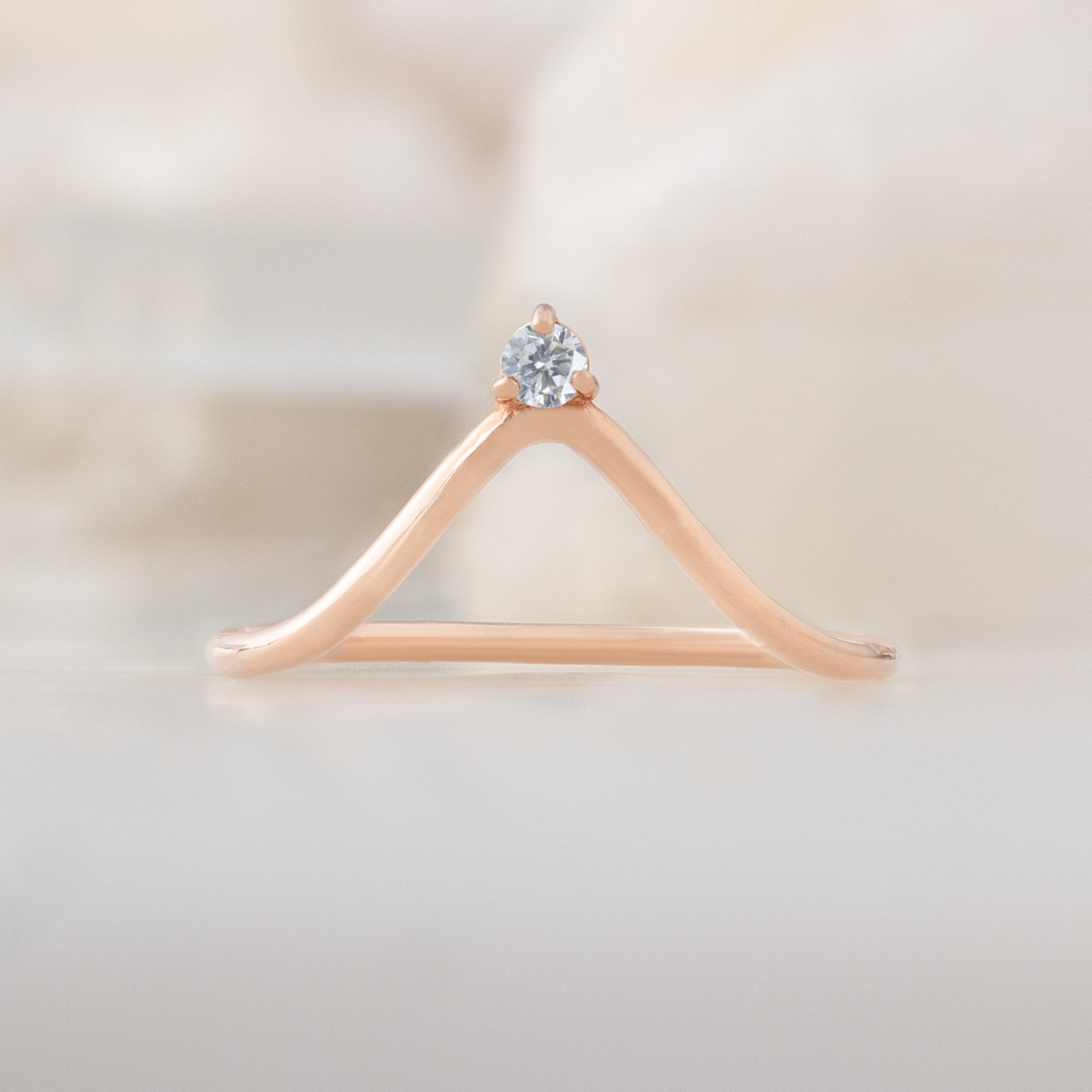 White Diamond Crown Stacking Band | Yellow, Rose or White Gold