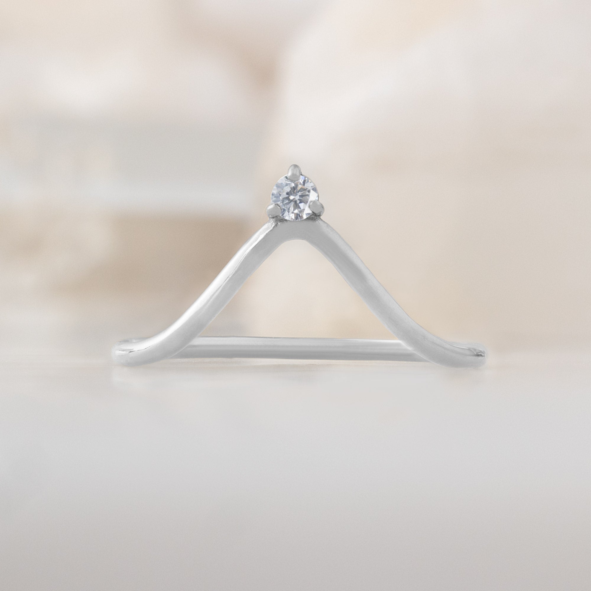 White Diamond Crown Stacking Band | Yellow, Rose or White Gold