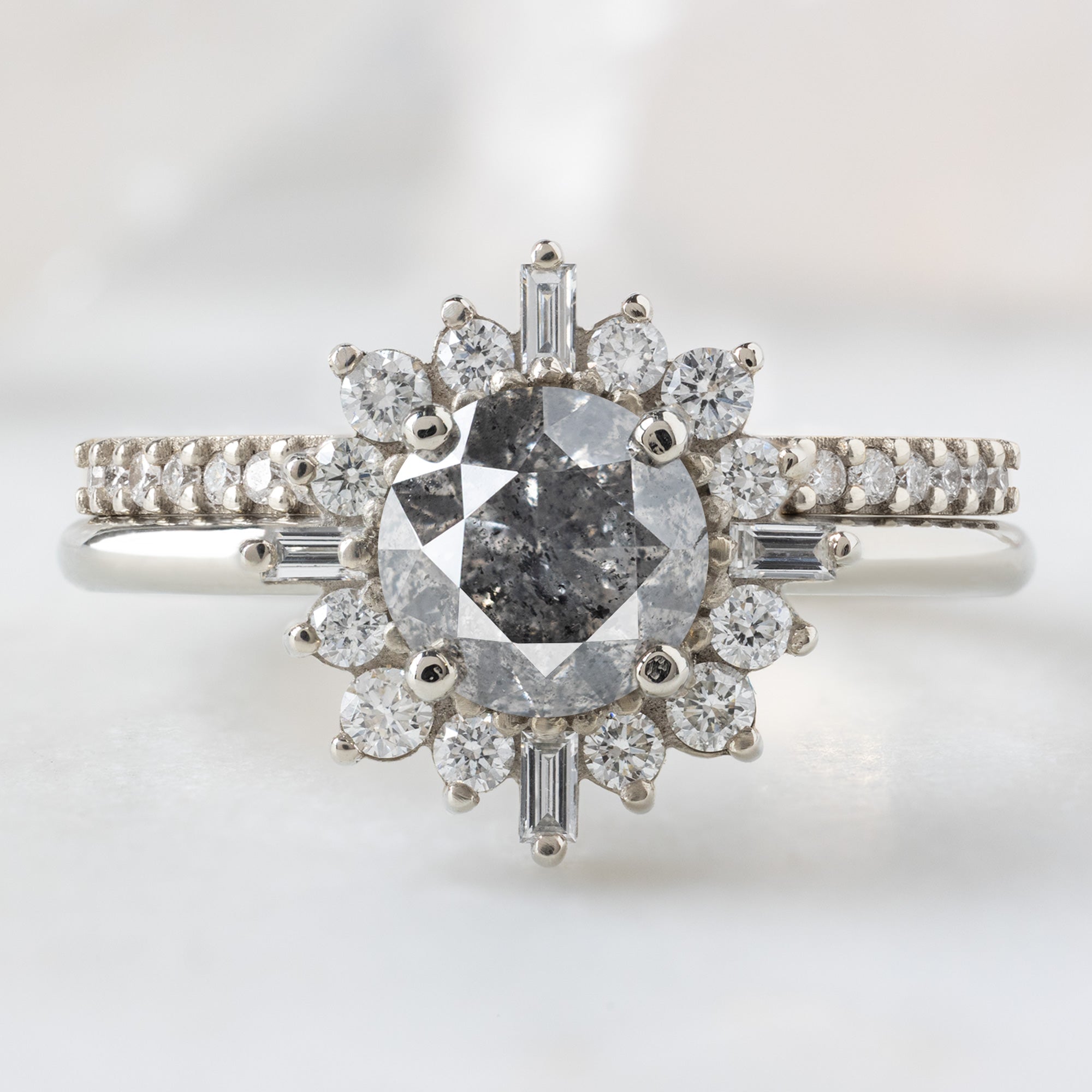 The Salt and Pepper Diamond Pavé Wedding Band | Yellow, Rose or White Gold