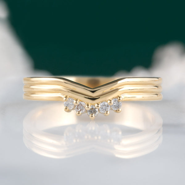 Alexis Russell Wedding Bands The Stratum Peak Stacking Band with Lab Grown Diamonds | Yellow Gold